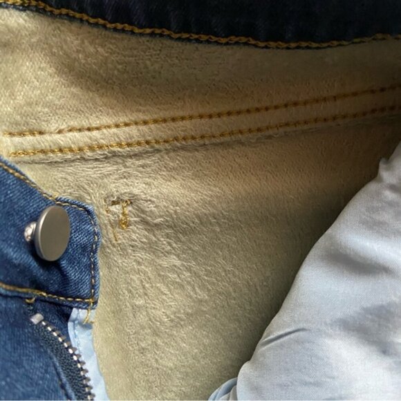 Fleece lined high waisted denim jeans Sz M - Picture 8 of 13